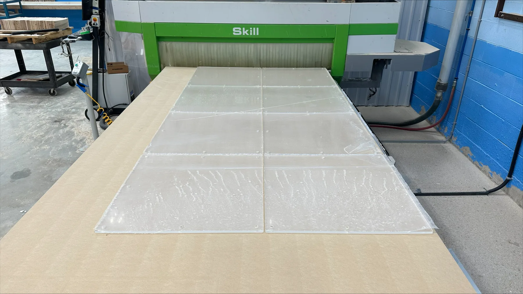 Acrylic sheet cutting — Large acrylic profiles cut to a project drawing.